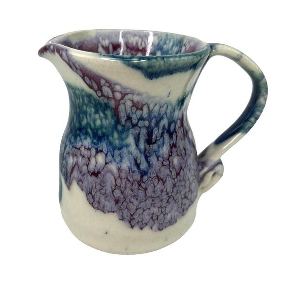 Signed Prescott Arizona Art Pottery Small Pitcher Creamer Tie-Dye Eileen Church - Picture 1 of 11